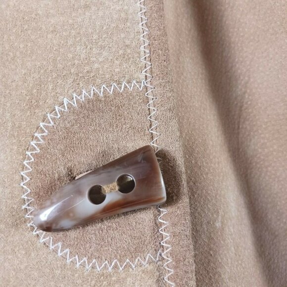 Venezia Leathers Womens Genuine Leather Suede Coat Sherpa Lined Hooded Sz 14/16 - Picture 9 of 12